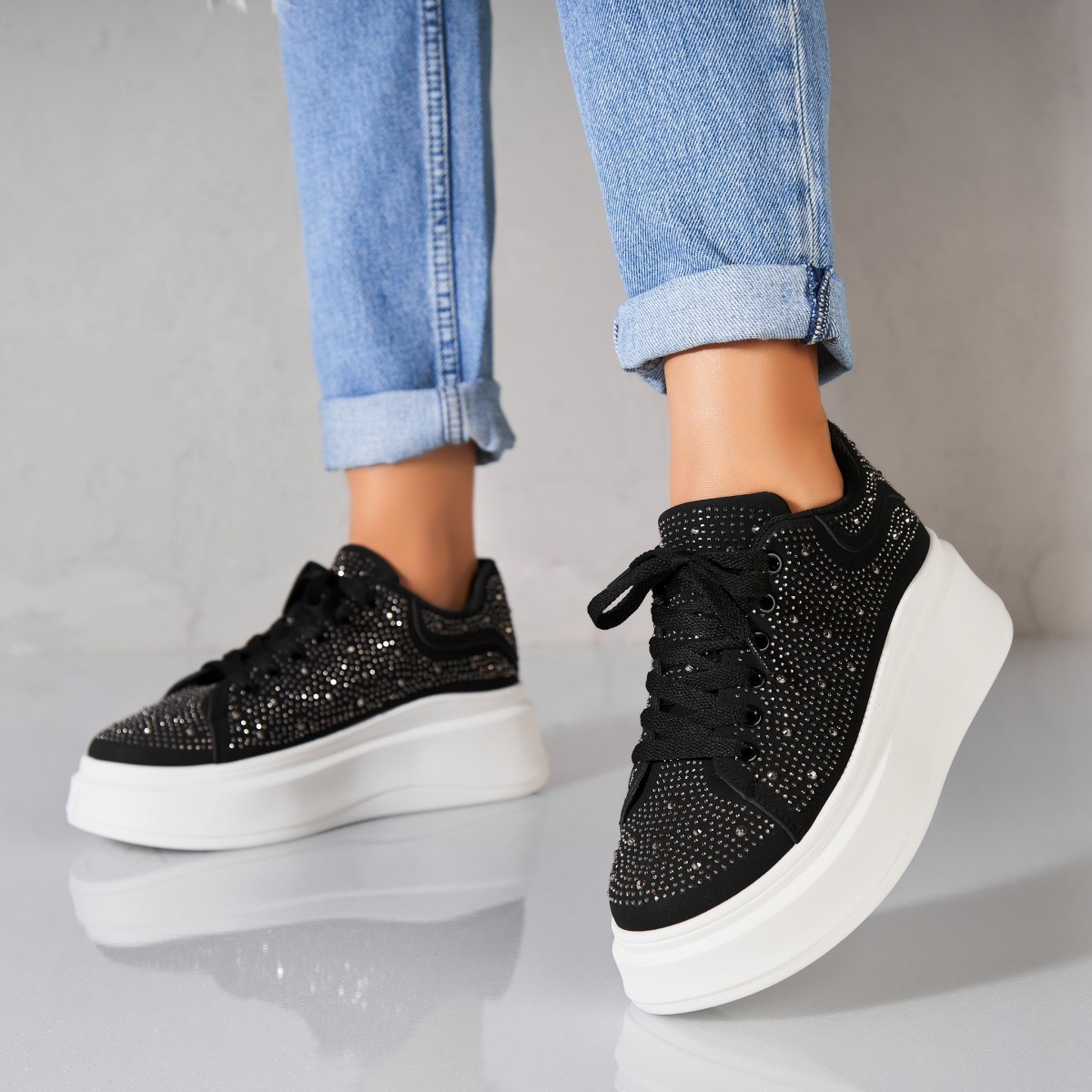 Poze Adidași damă Piele Ecologica Negru Toney2