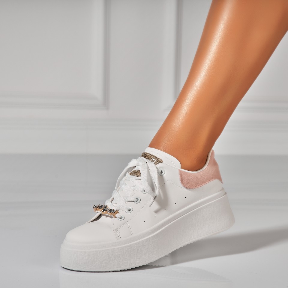 Poze Adidasi Dama Roz din Piele Ecologica Jyree