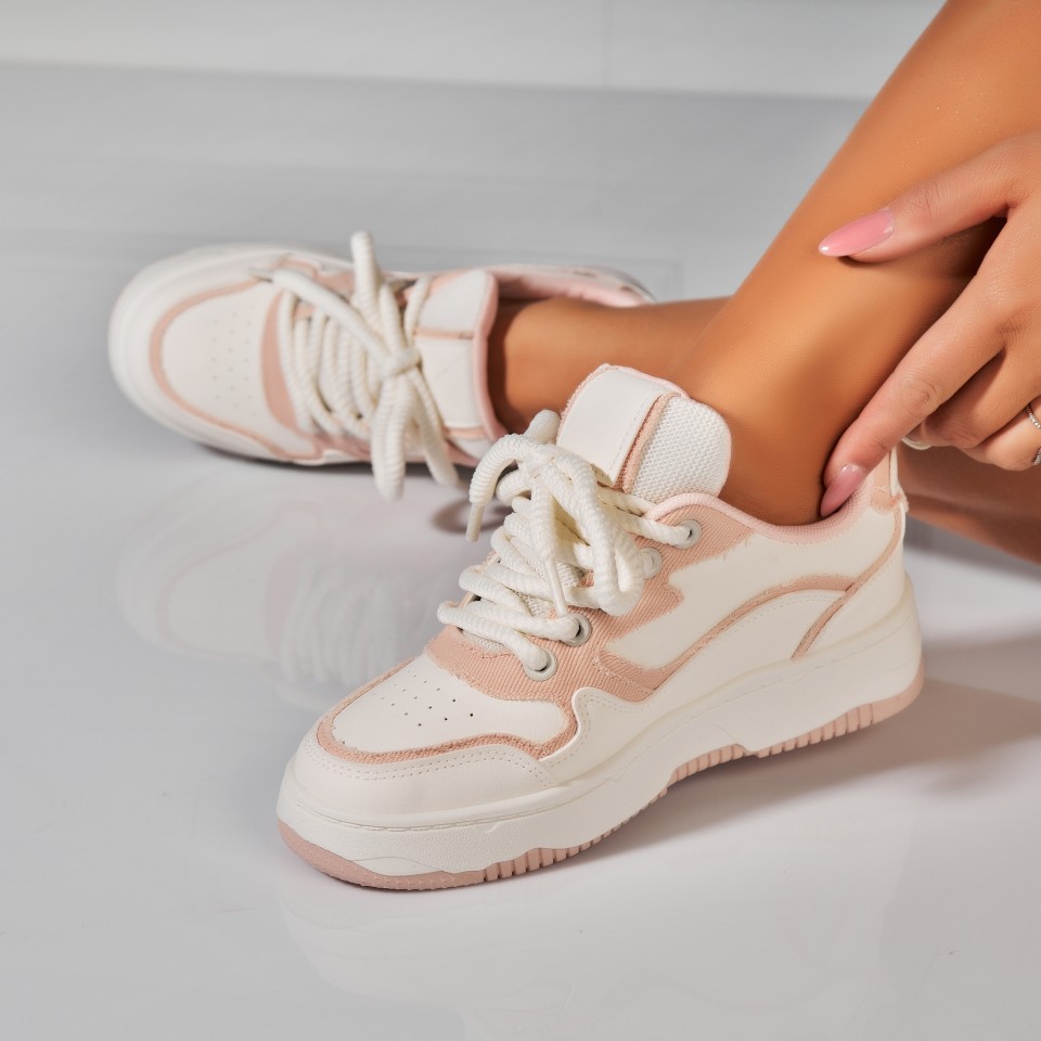 Poze Adidasi Dama Roz din Piele Ecologica Kaslyn