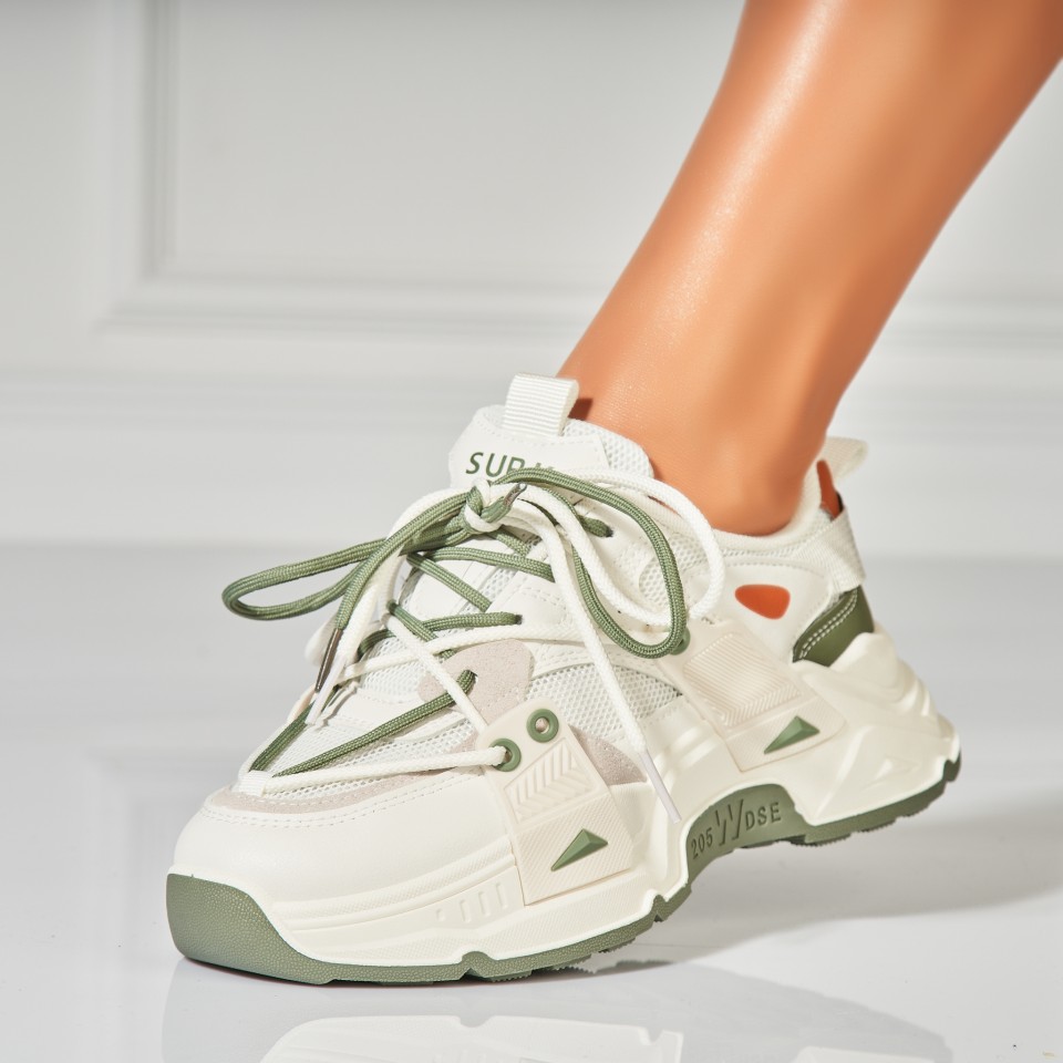 Poze Adidasi Dama Verzi din Piele Ecologica Yanky