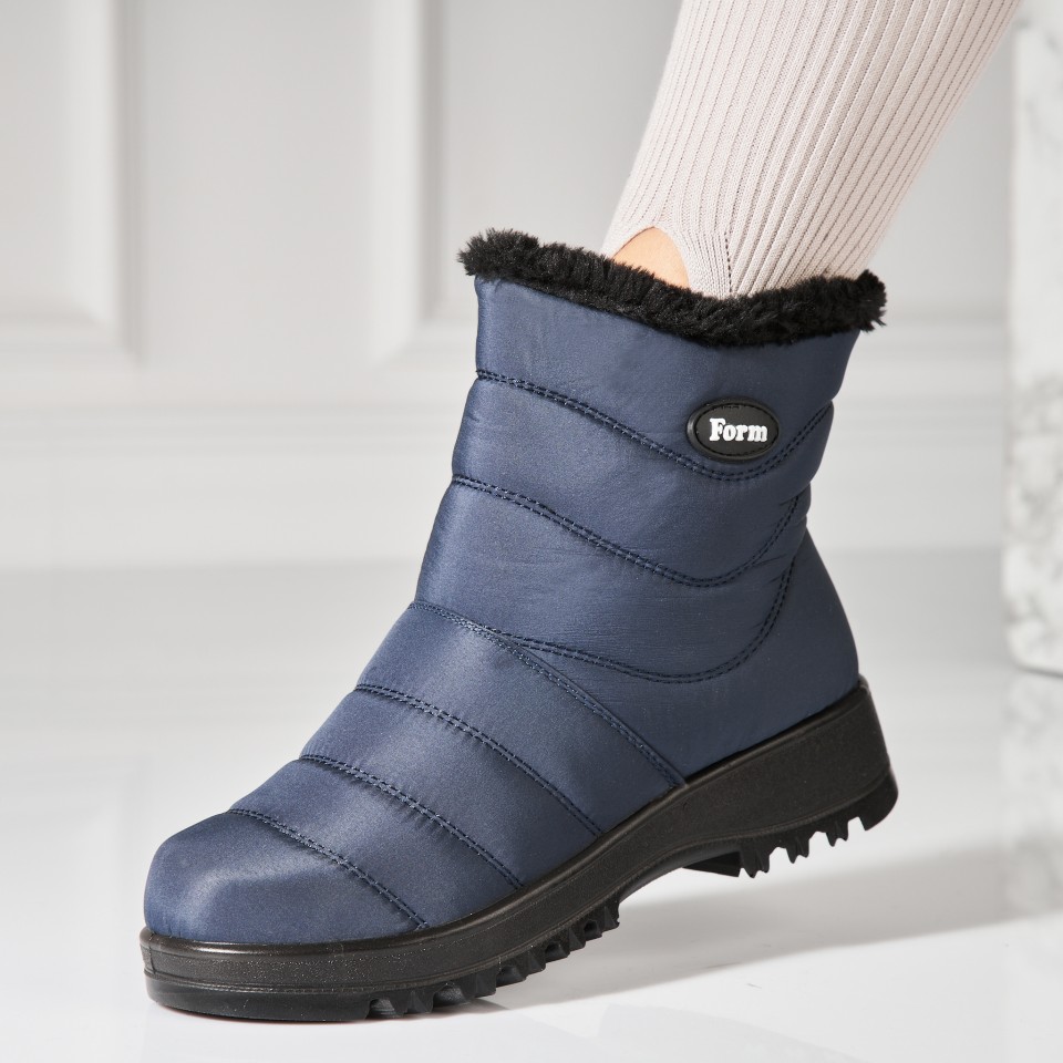 Poze Cizme Dama Imblanite Albastre din Fas Skylar