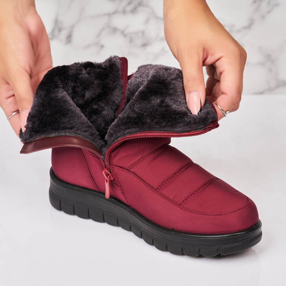 Poze Cizme Dama Imblanite Bordo din Fas Lottie