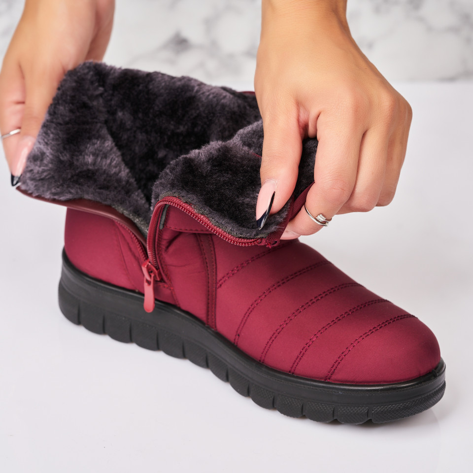 Poze Cizme Dama Imblanite Bordo din Fas Perrize