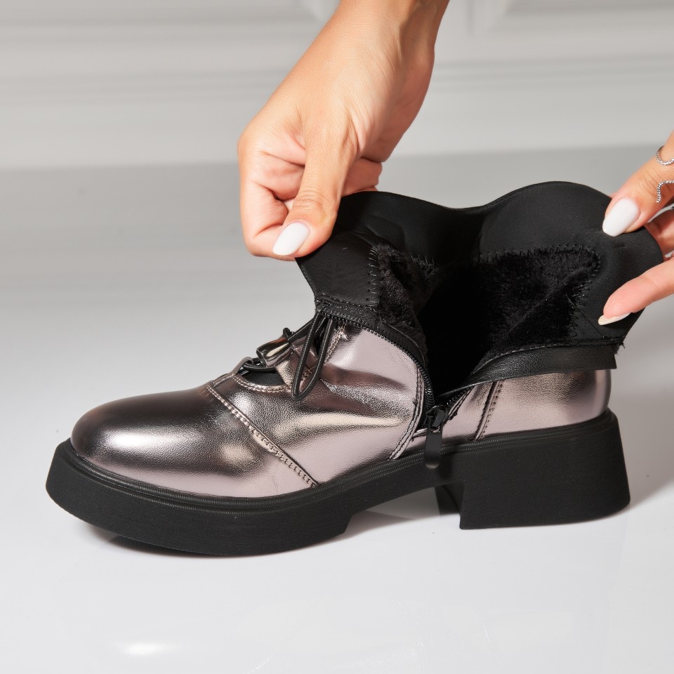 Poze Ghete Dama Imblanite Gri din Piele Ecologica Anella4