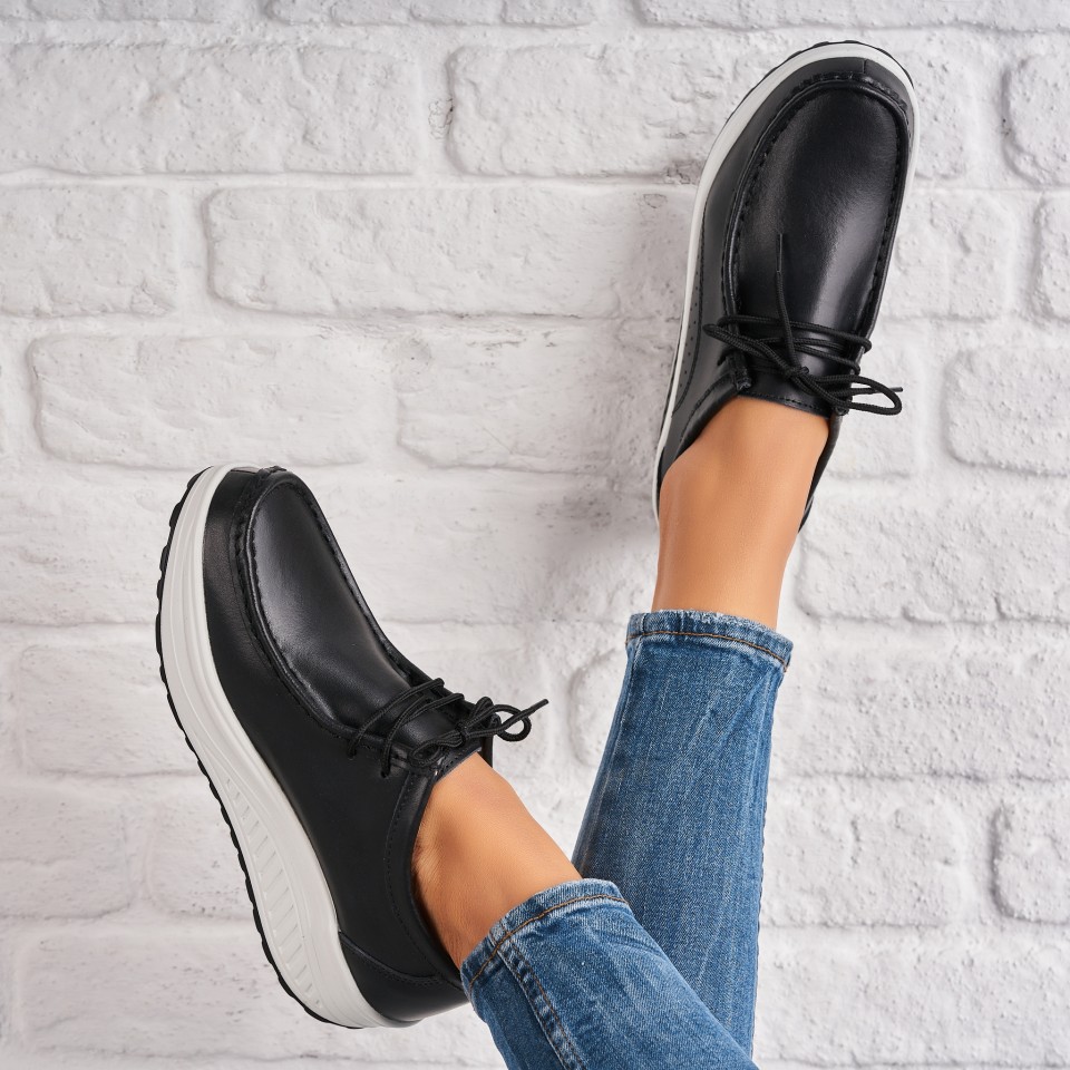 Poze Mocasini dama Piele Naturala Negri Judea