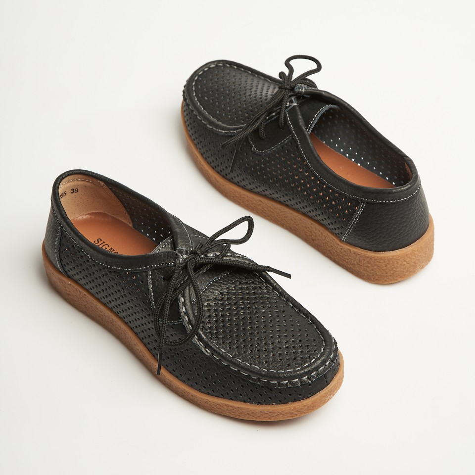 Poze Mocasini dama Piele Naturala Negri Jyana