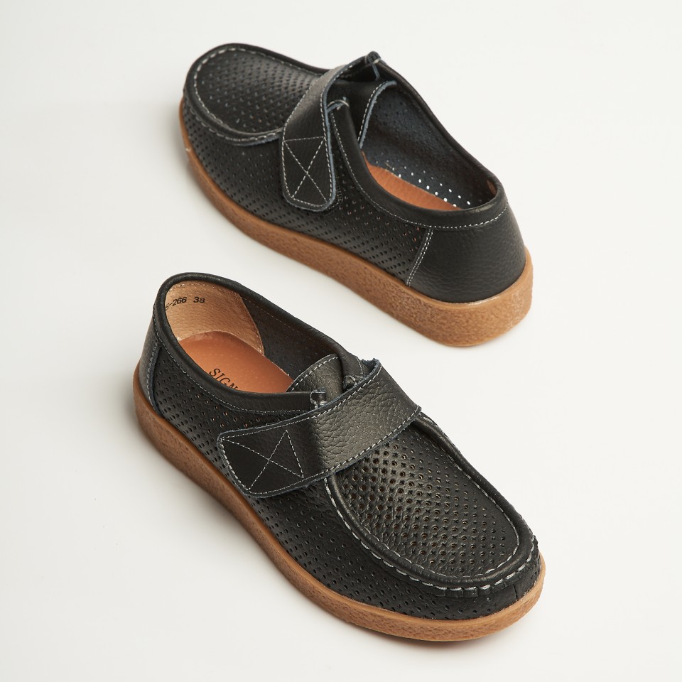 Poze Mocasini dama Piele Naturala Negri Takari