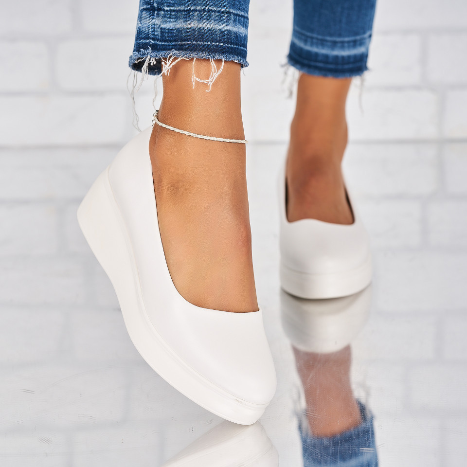 Poze Pantofi dama casual Albi din Piele Ecologica Penny