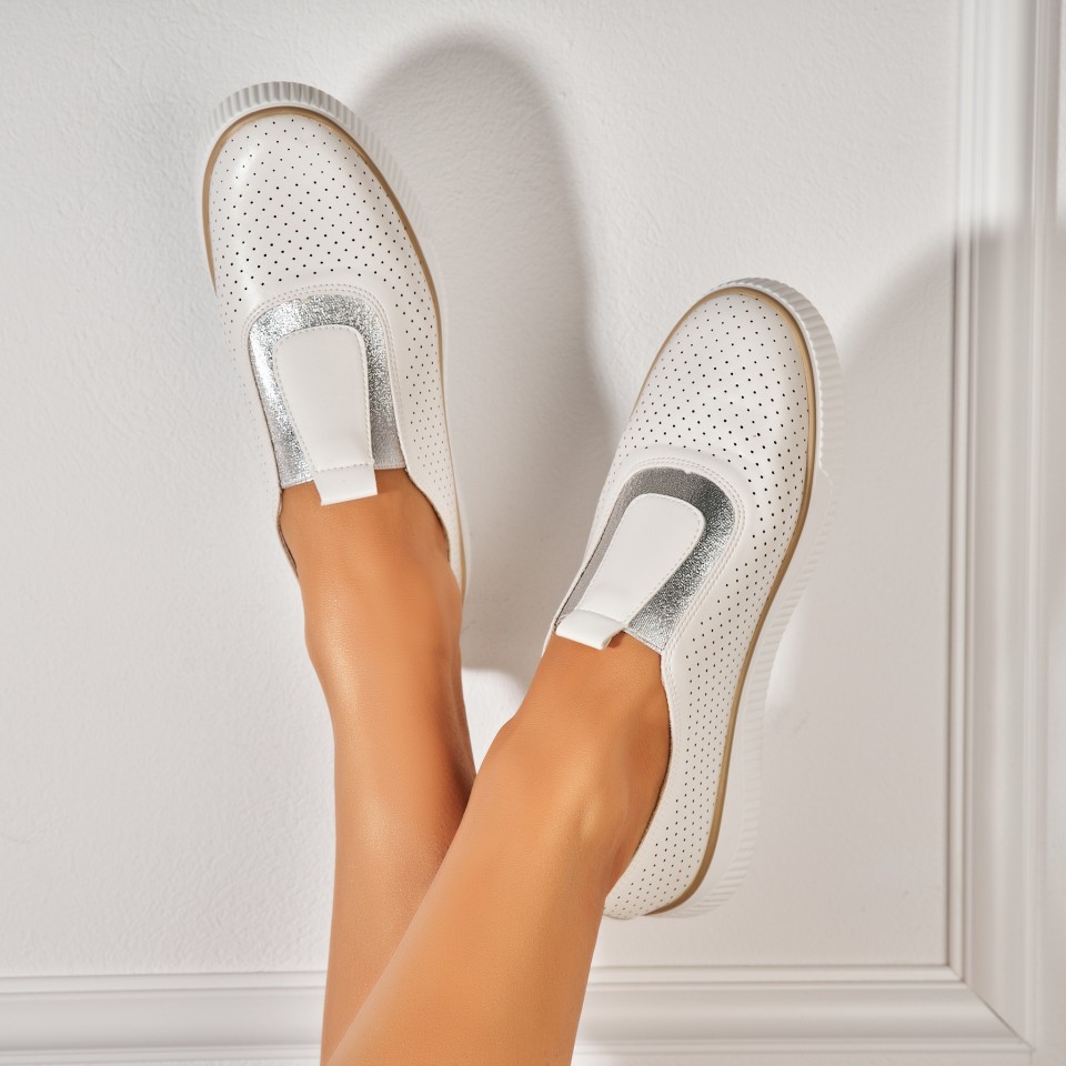 Poze Pantofi dama casual Albi din Piele Ecologica Rylie