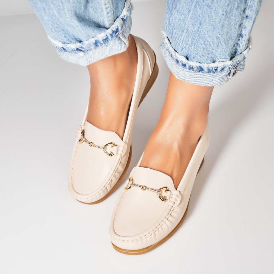 Poze Pantofi dama casual Bej din Piele Ecologica Aanya