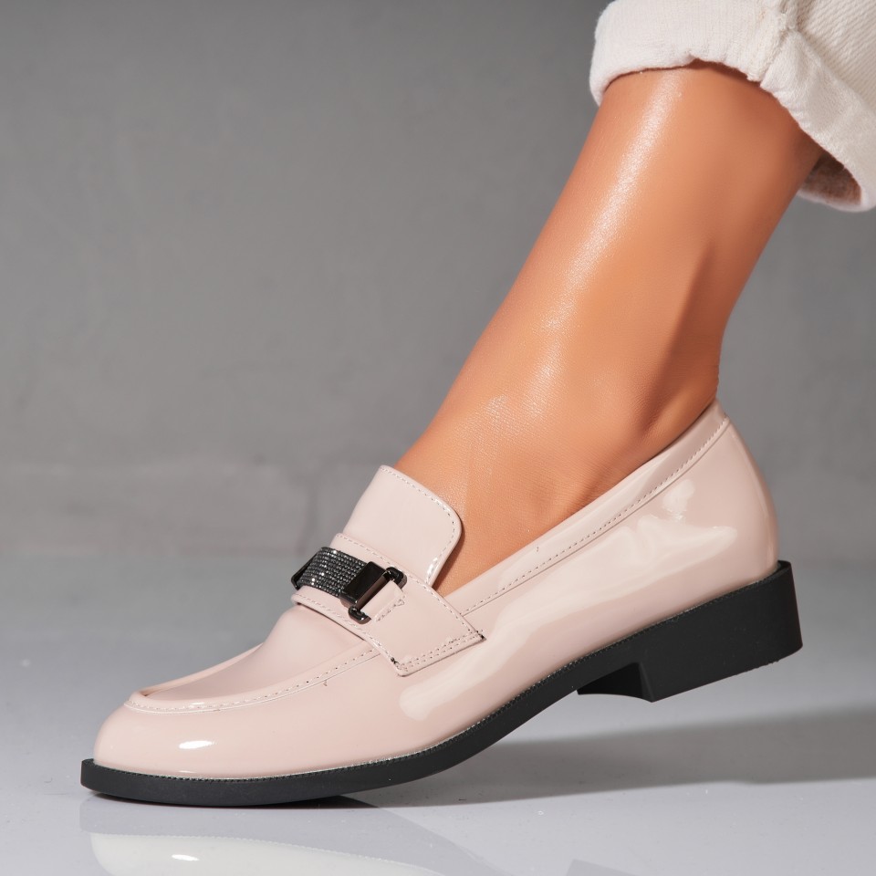 Poze Pantofi dama casual Bej din Piele Ecologica Lacuita Mireya