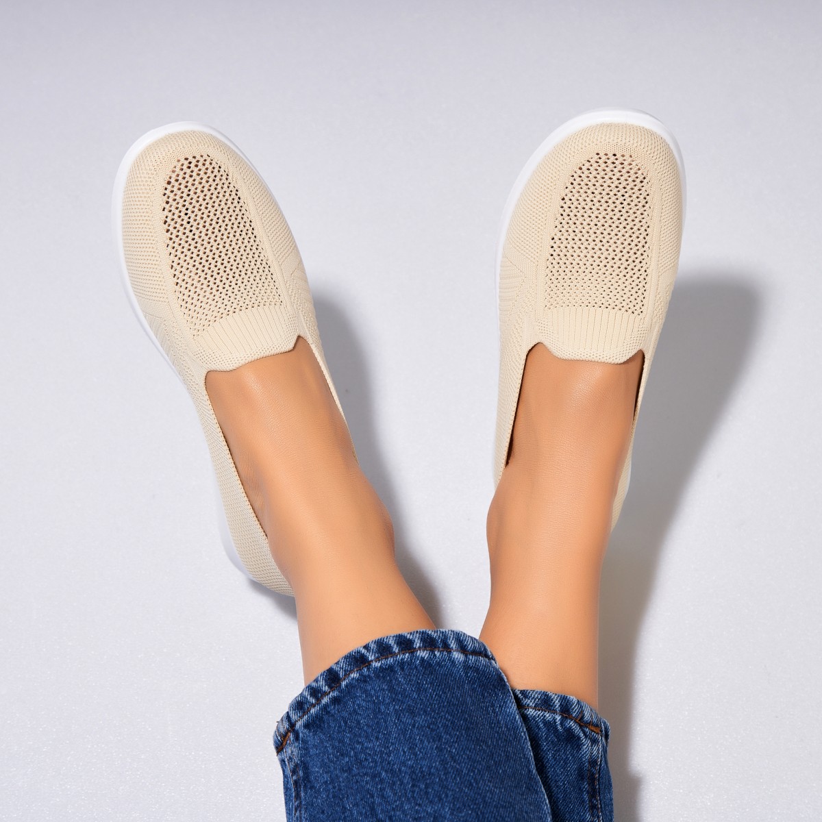 Poze Pantofi dama casual Bej din Textil Xiara