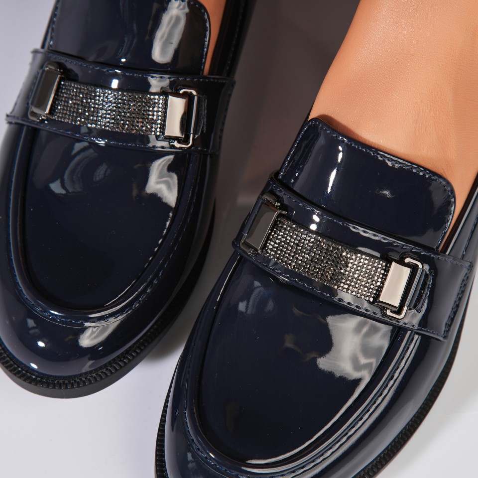 Poze Pantofi dama casual Bleumarin din Piele Ecologica Lacuita Mireya