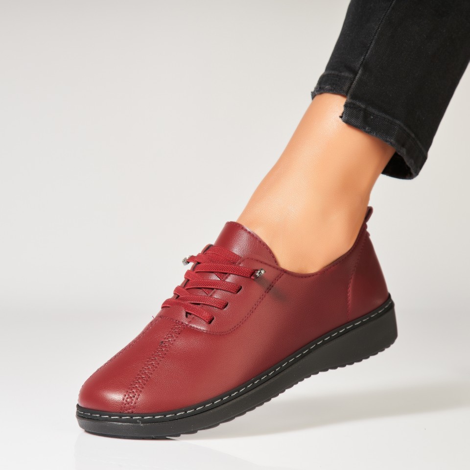 Poze Pantofi dama casual Bordo din Piele Ecologica Emmere