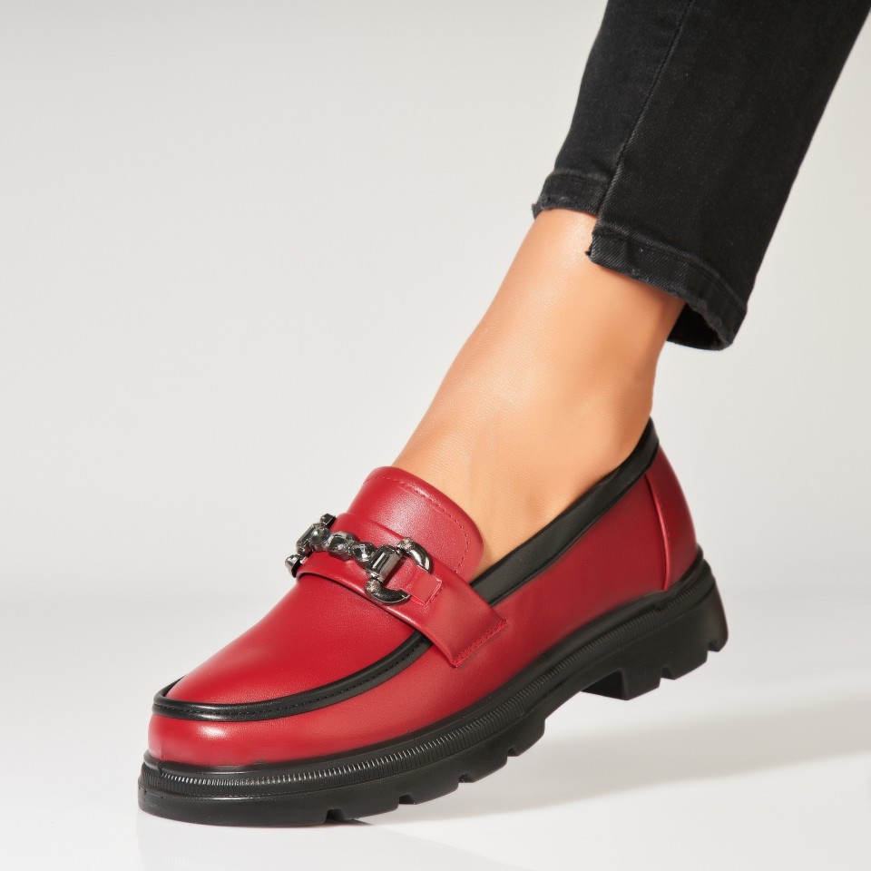 Poze Pantofi dama casual Bordo din Piele Ecologica Lyddie