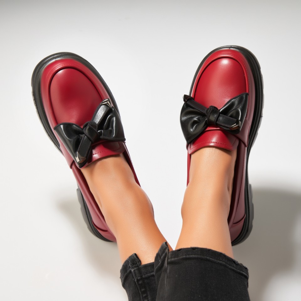 Pantofi dama casual Bordo din Piele Ecologica Zendaia A7026