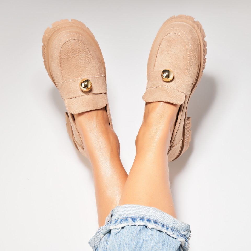 Poze Pantofi dama casual Kaki din Piele Ecologica Intoarsa Dalaa