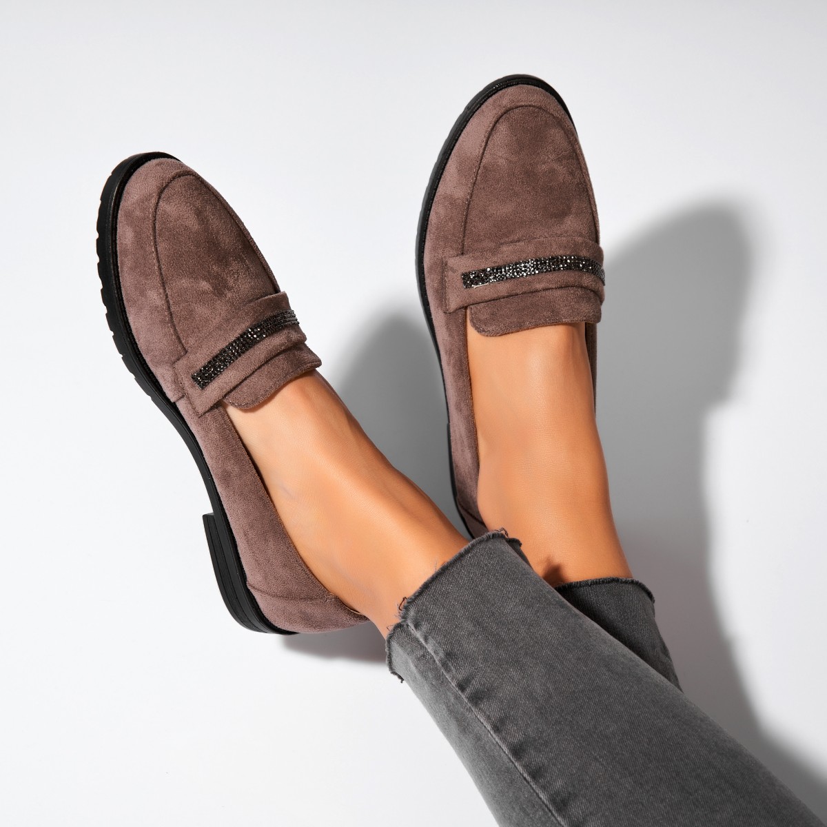 Poze Pantofi dama casual Kaki din Piele Ecologica Intoarsa Jessly