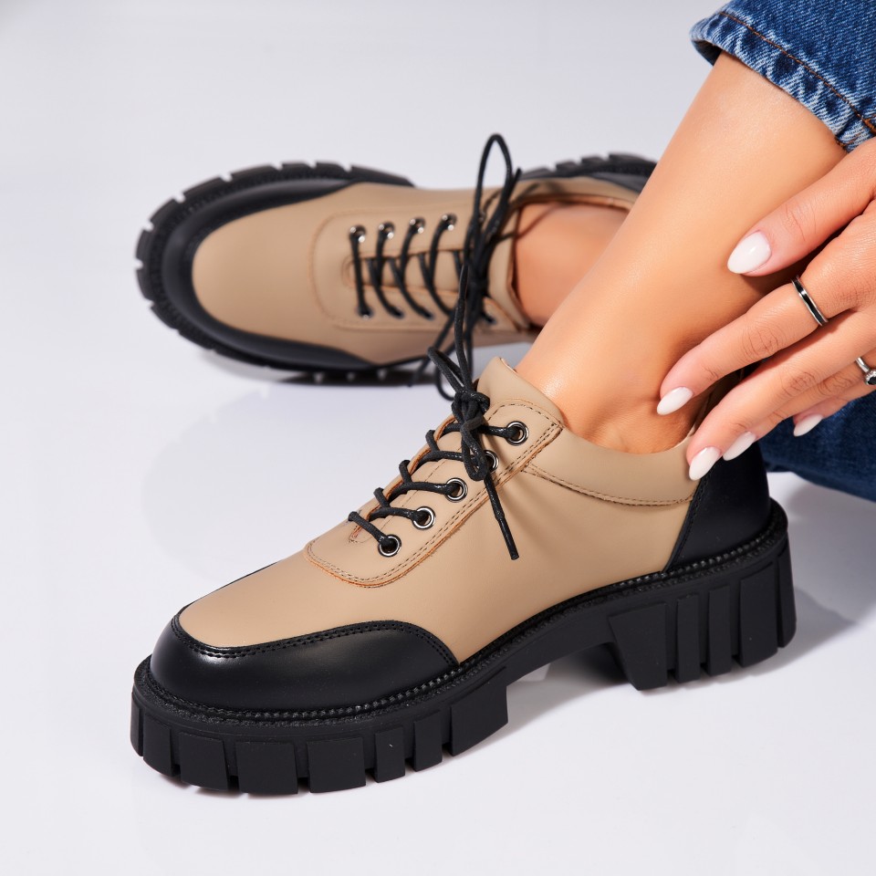 Poze Pantofi dama casual Kaki din Piele Ecologica Lavina
