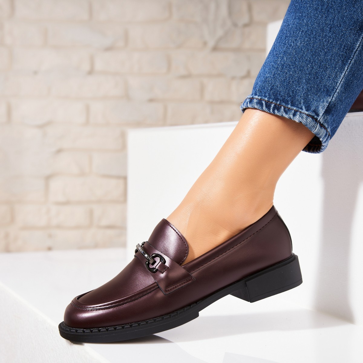 Poze Pantofi dama casual Maro din Piele Ecologica Amika