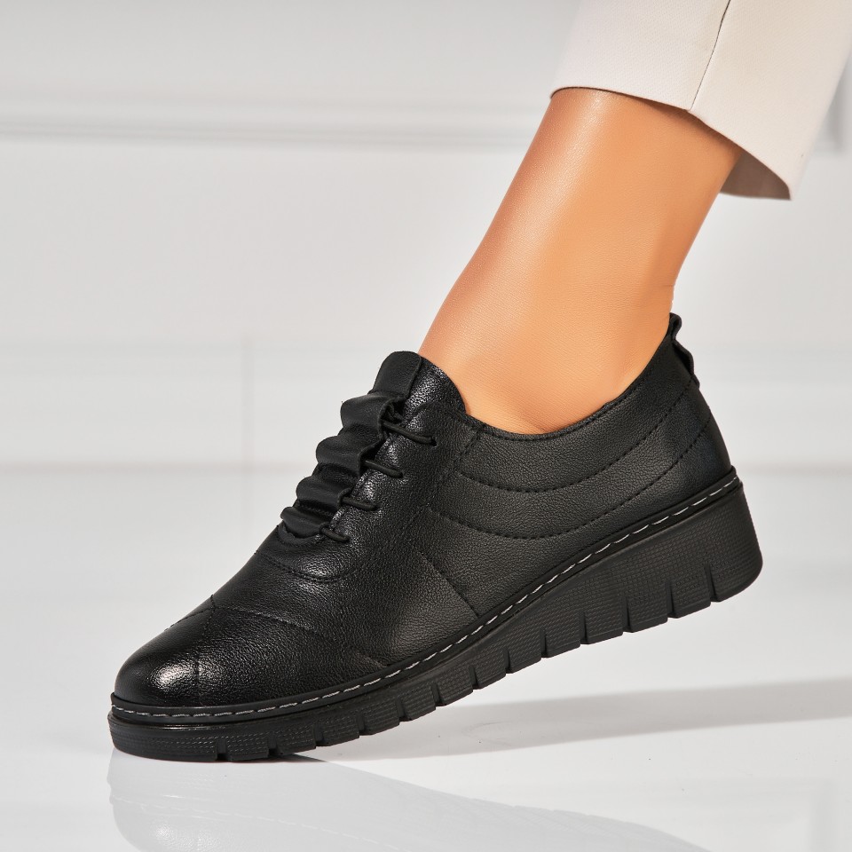 Poze Pantofi dama casual Negri din Piele Ecologica Avaley