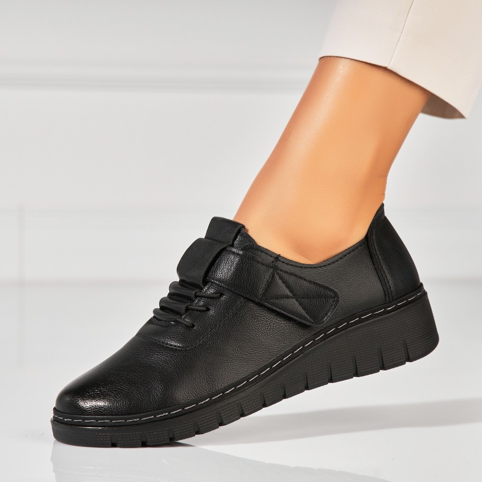 Poze Pantofi dama casual Negri din Piele Ecologica Azya