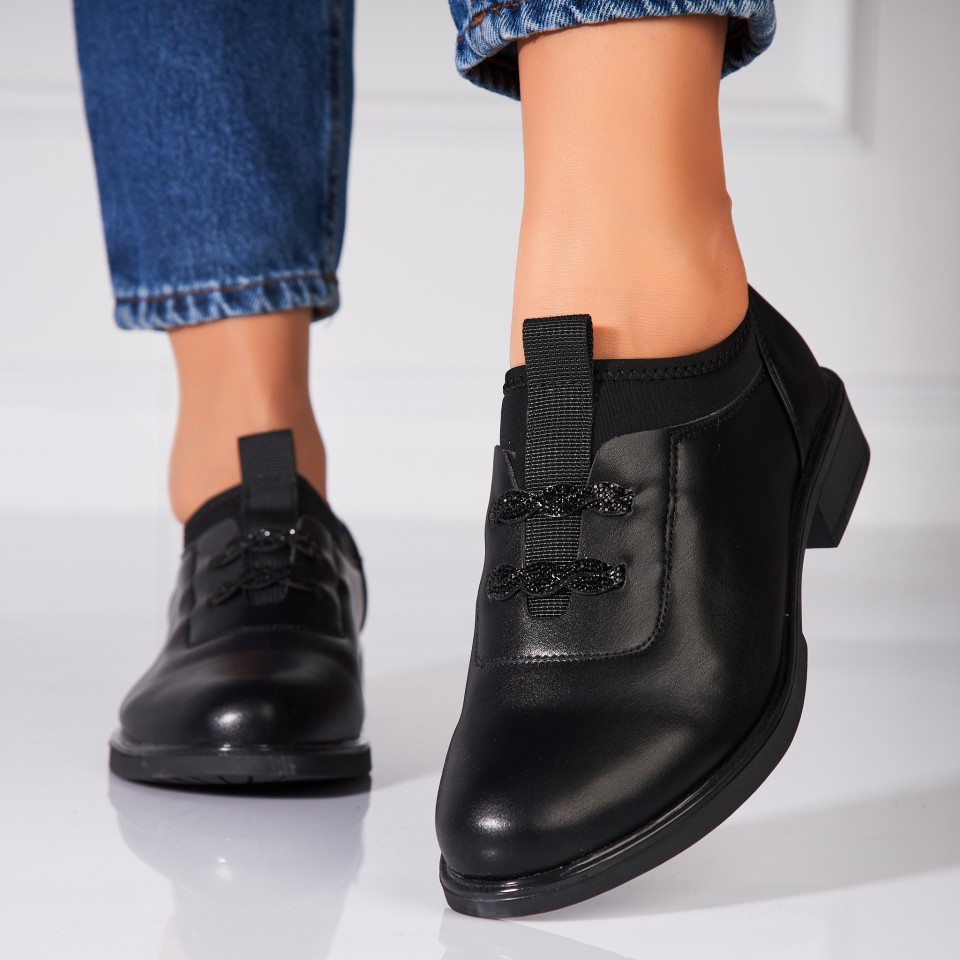 Poze Pantofi dama casual Negri din Piele Ecologica Brexly