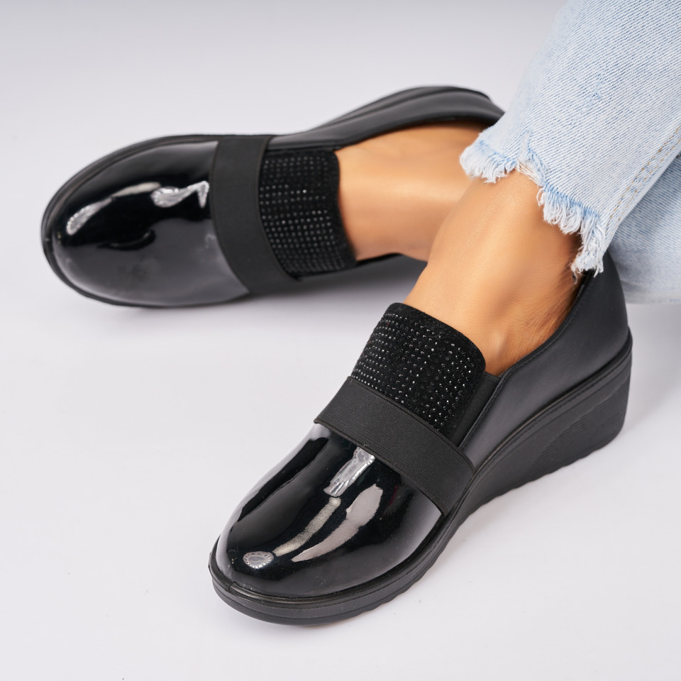 Poze Pantofi dama casual Negri din Piele Ecologica Daizy