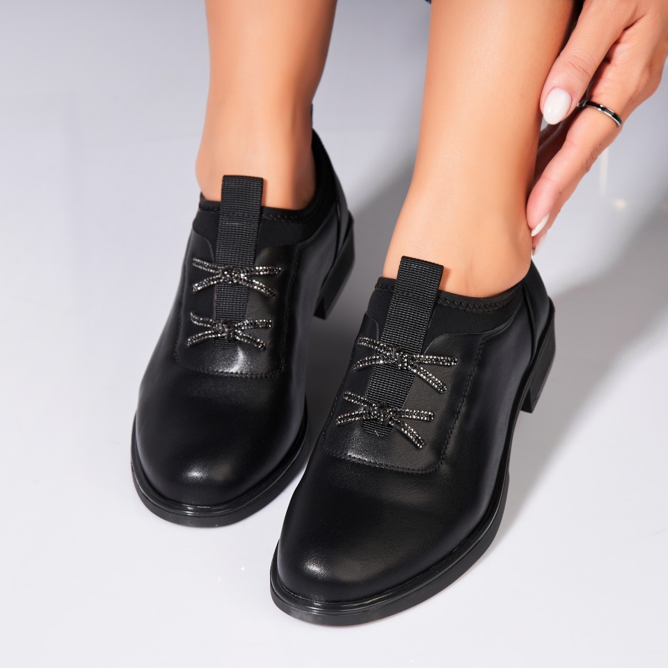 Poze Pantofi dama casual Negri din Piele Ecologica Ekram