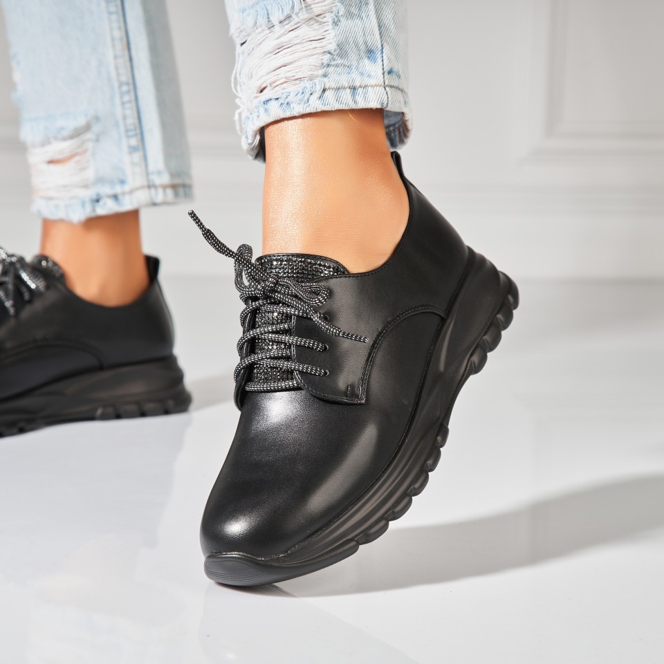 Poze Pantofi dama casual Negri din Piele Ecologica Elisa