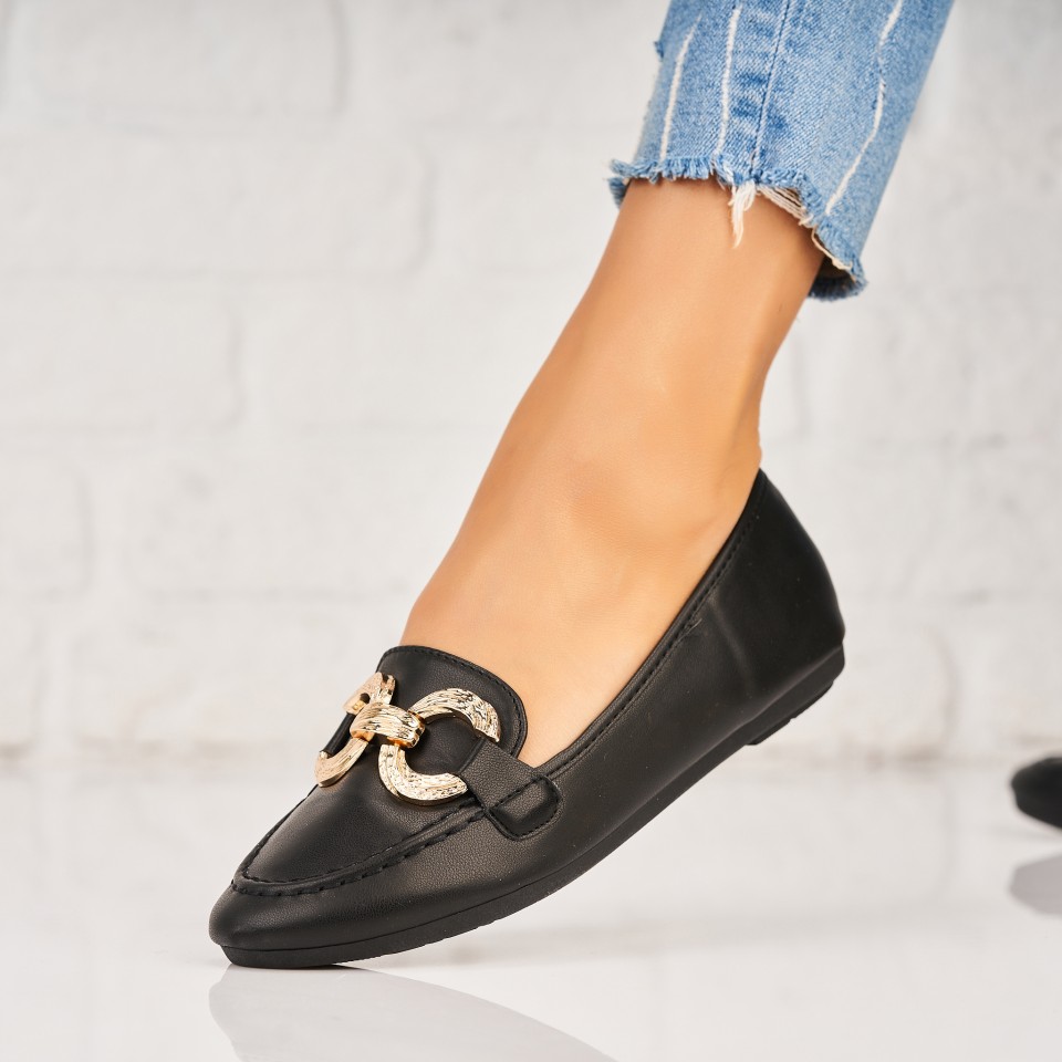 Poze Pantofi dama casual Negri din Piele Ecologica Harsim