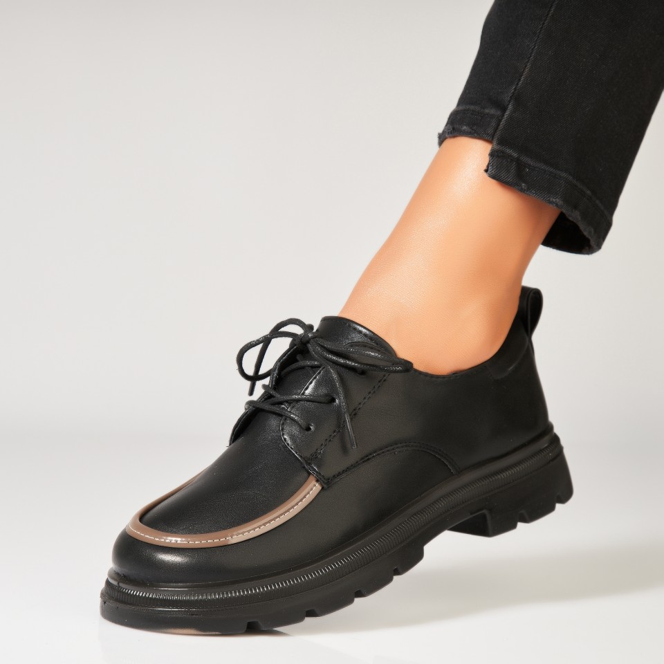 Poze Pantofi dama casual Negri din Piele Ecologica Hoora