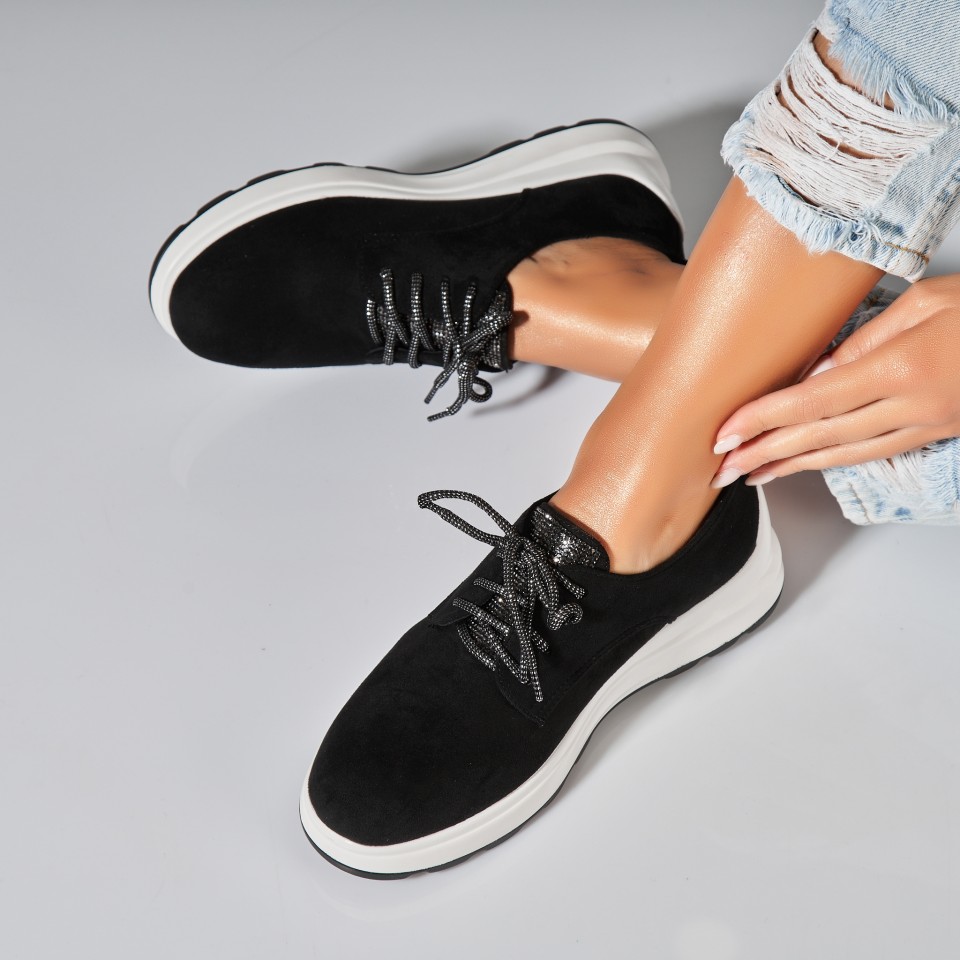 Poze Pantofi dama casual Negri din Piele Ecologica Intoarsa Elisa2