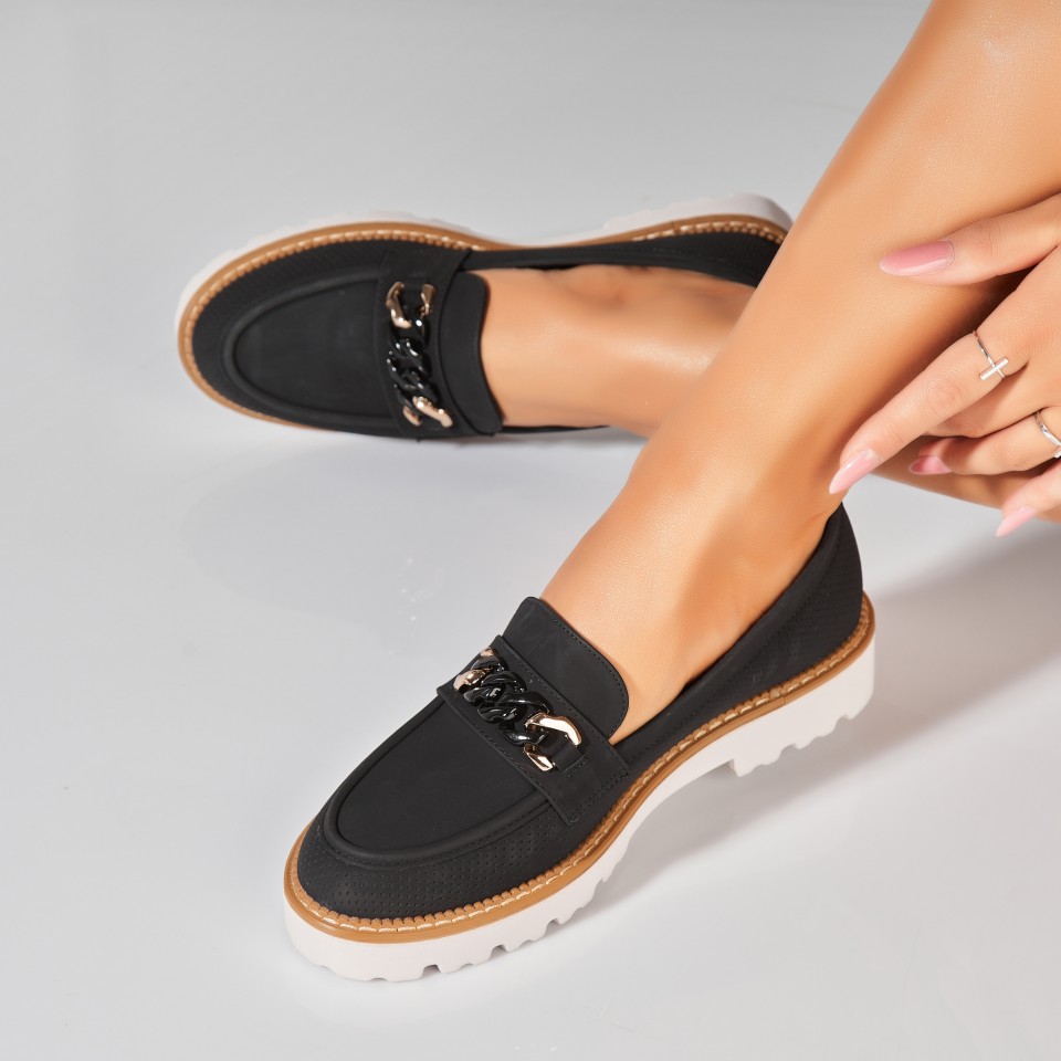 Poze Pantofi dama casual Negri din Piele Ecologica Kamari