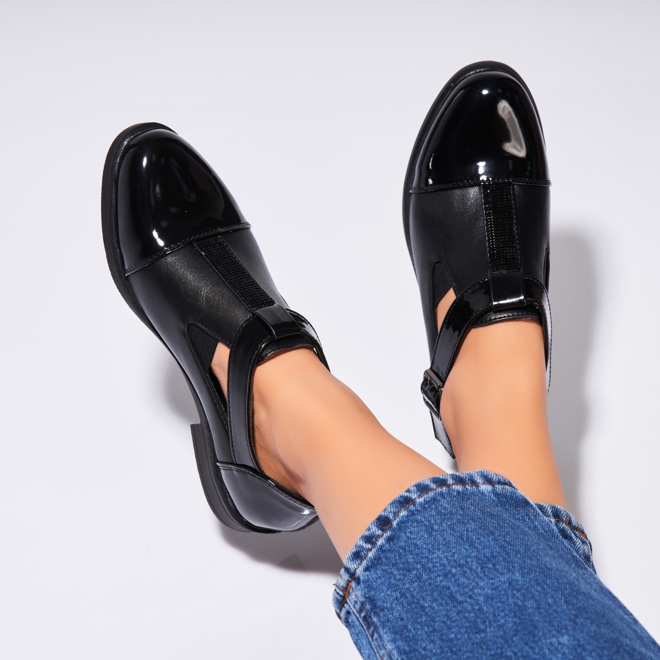 Poze Pantofi dama casual Negri din Piele Ecologica Lenya