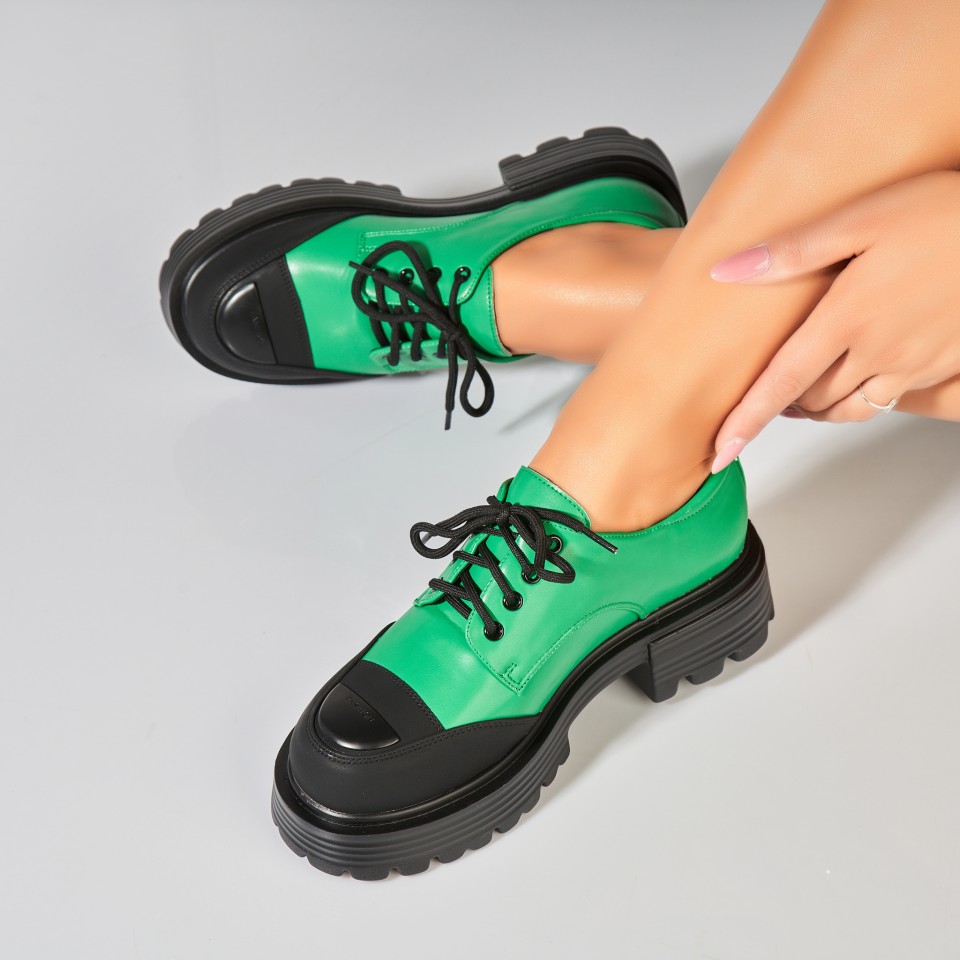 Poze Pantofi dama casual Verzi din Piele Ecologica Heidi