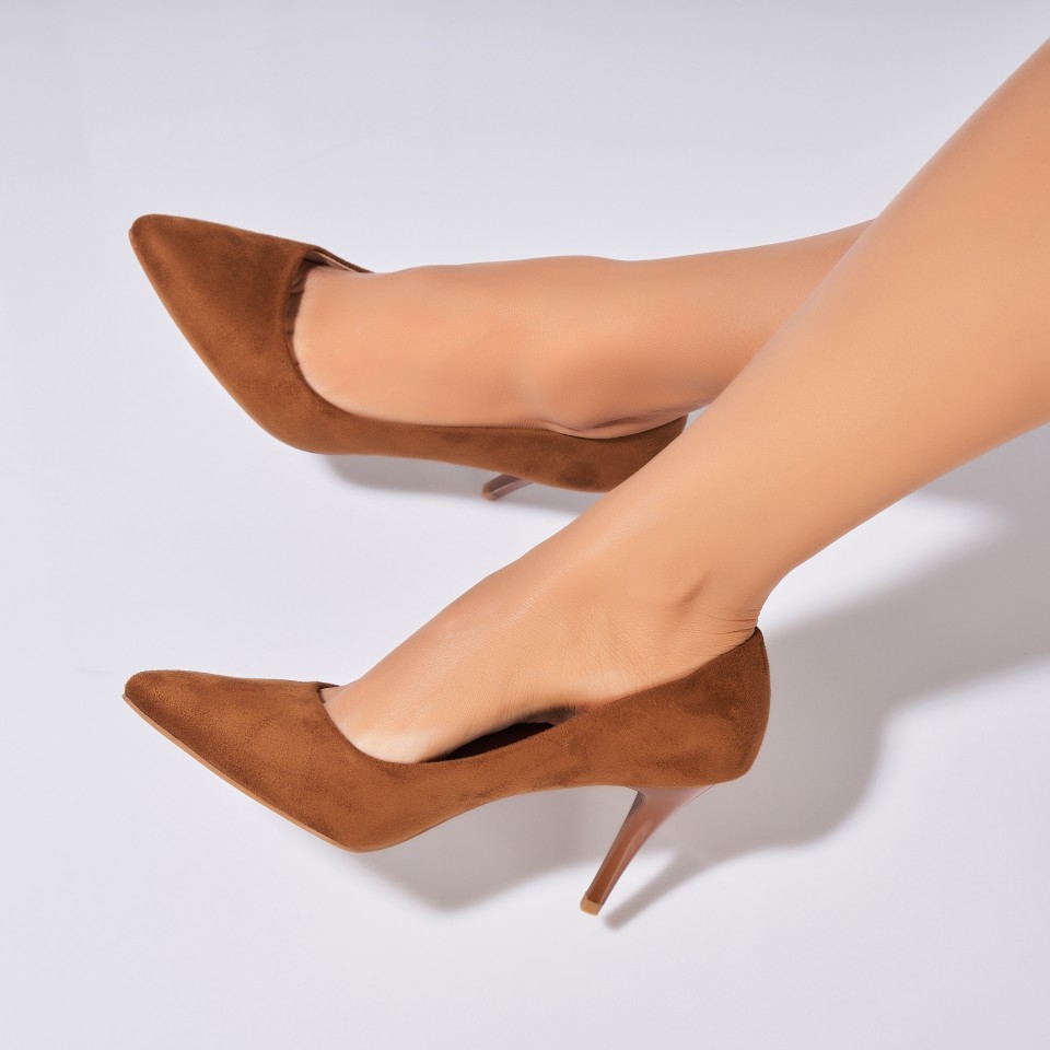 Poze Pantofi dama stiletto Camel din Piele Ecologica Intoarsa Isaly