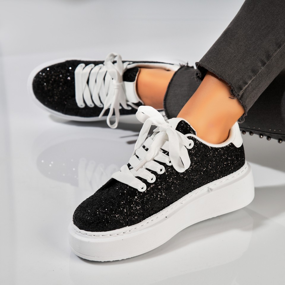 Poze Adidași damă Negri din Glitter Pierra