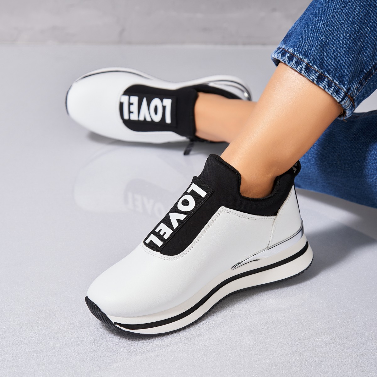 Poze Adidași damă Piele Ecologica Alb Rylan