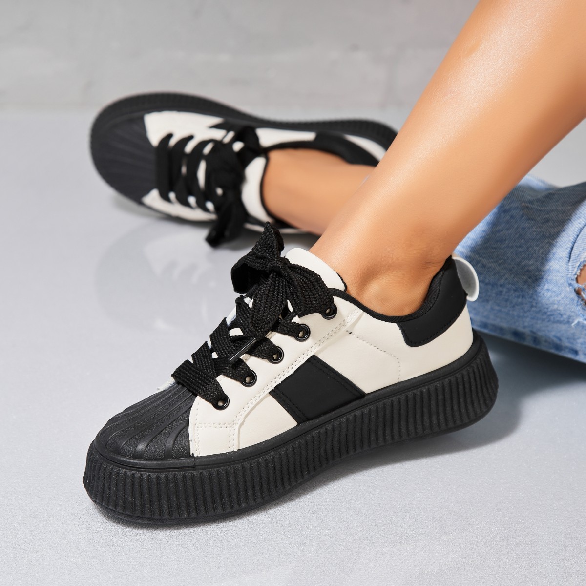 Poze Adidași damă Piele Ecologica Negru Lainy2