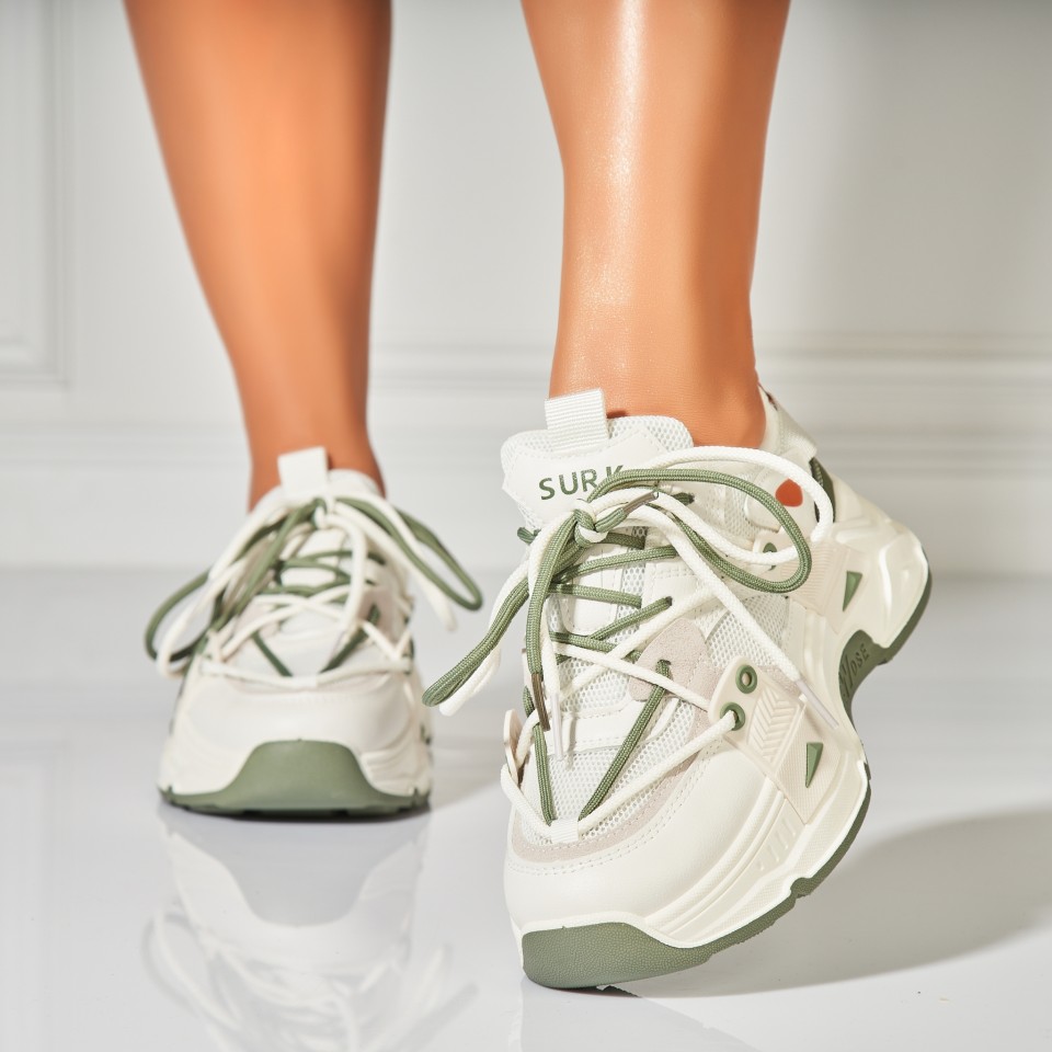 Poze Adidasi Dama Verzi din Piele Ecologica Yanky