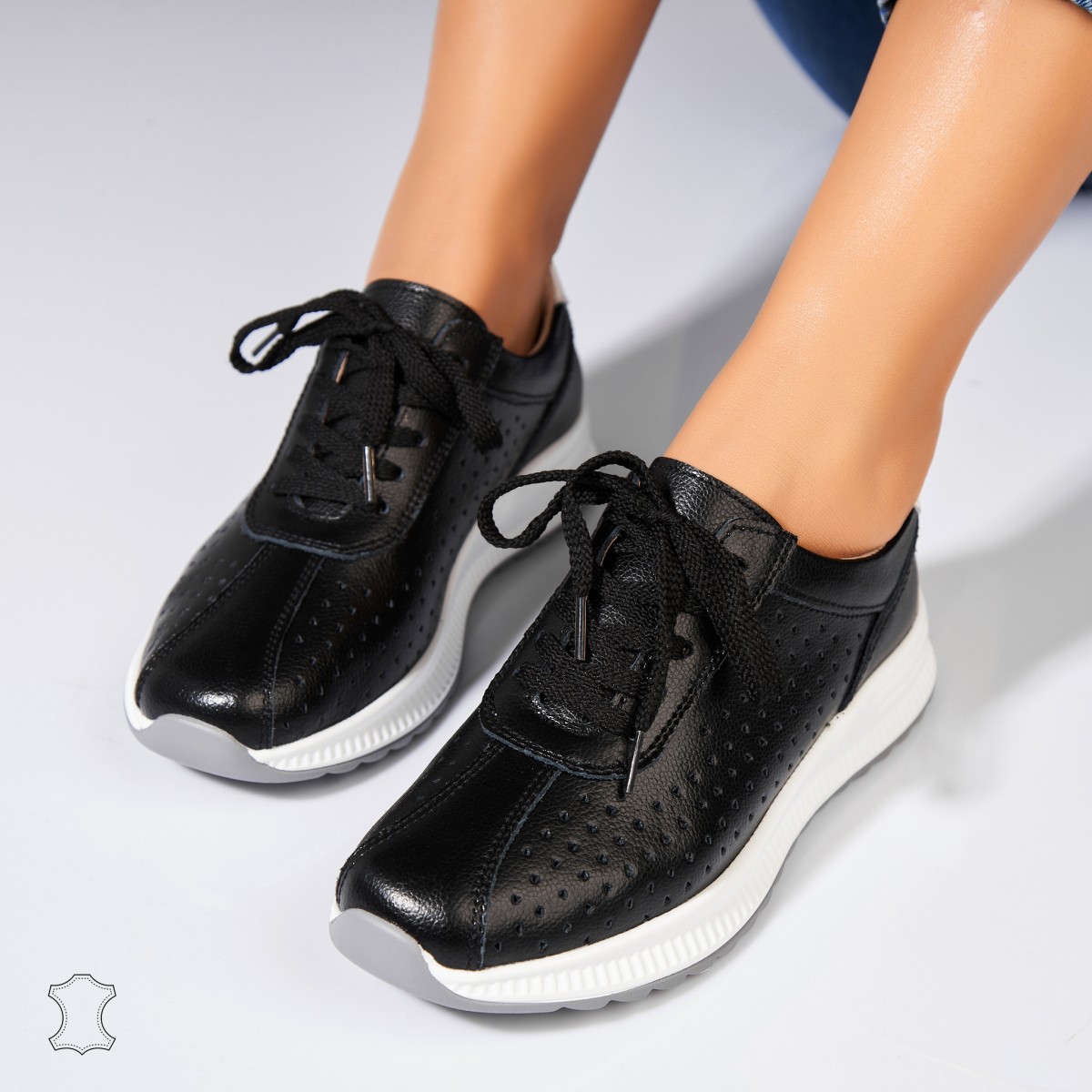 Poze Adidasi Piele Naturala Negri Maryjane