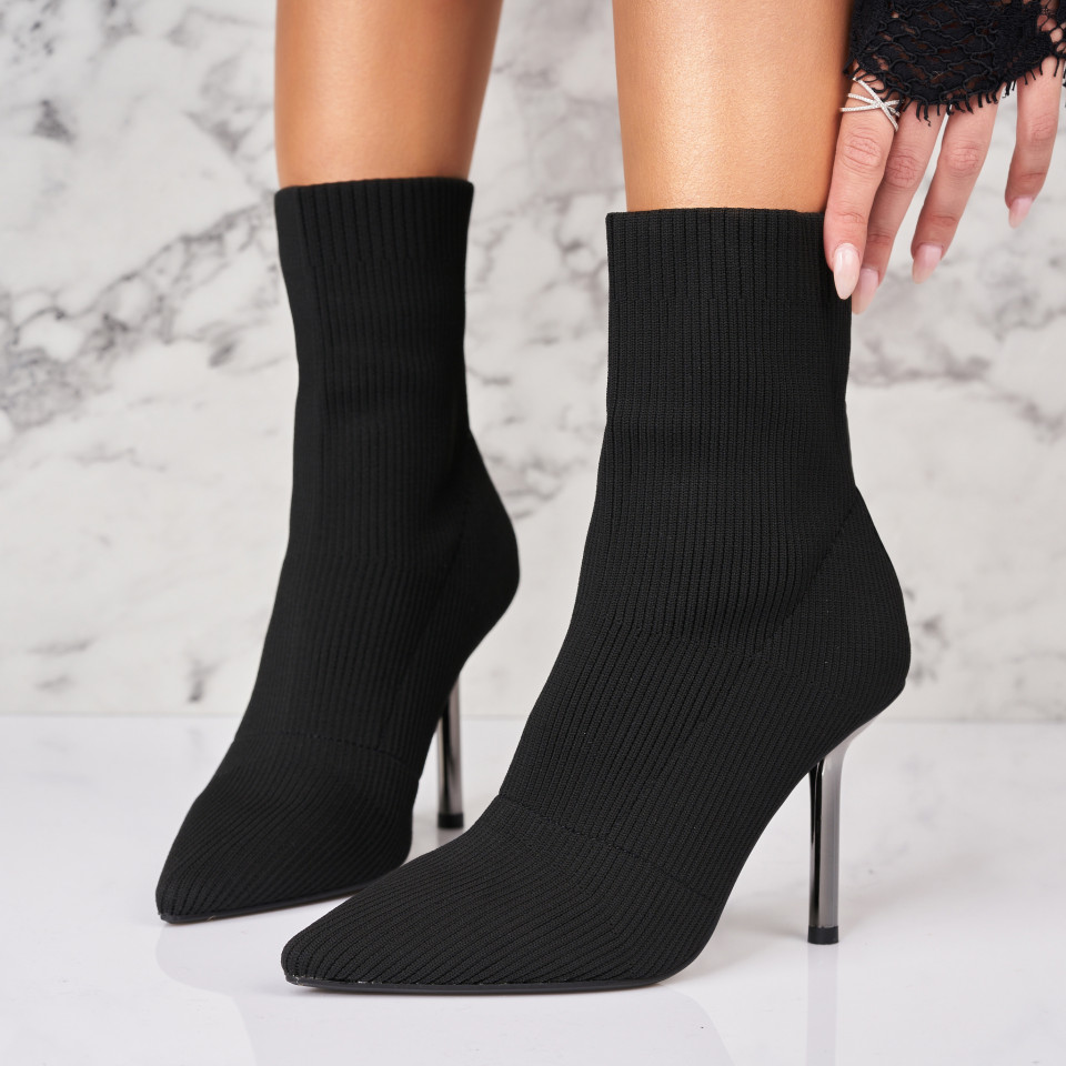 Poze Botine dama Toamna Negre din Textil Harlyss