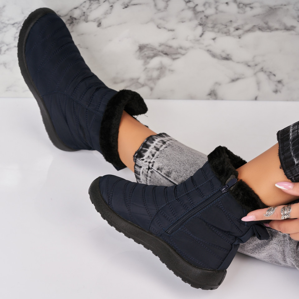 Poze Cizme Dama Imblanite Albastre din Fas Danyella