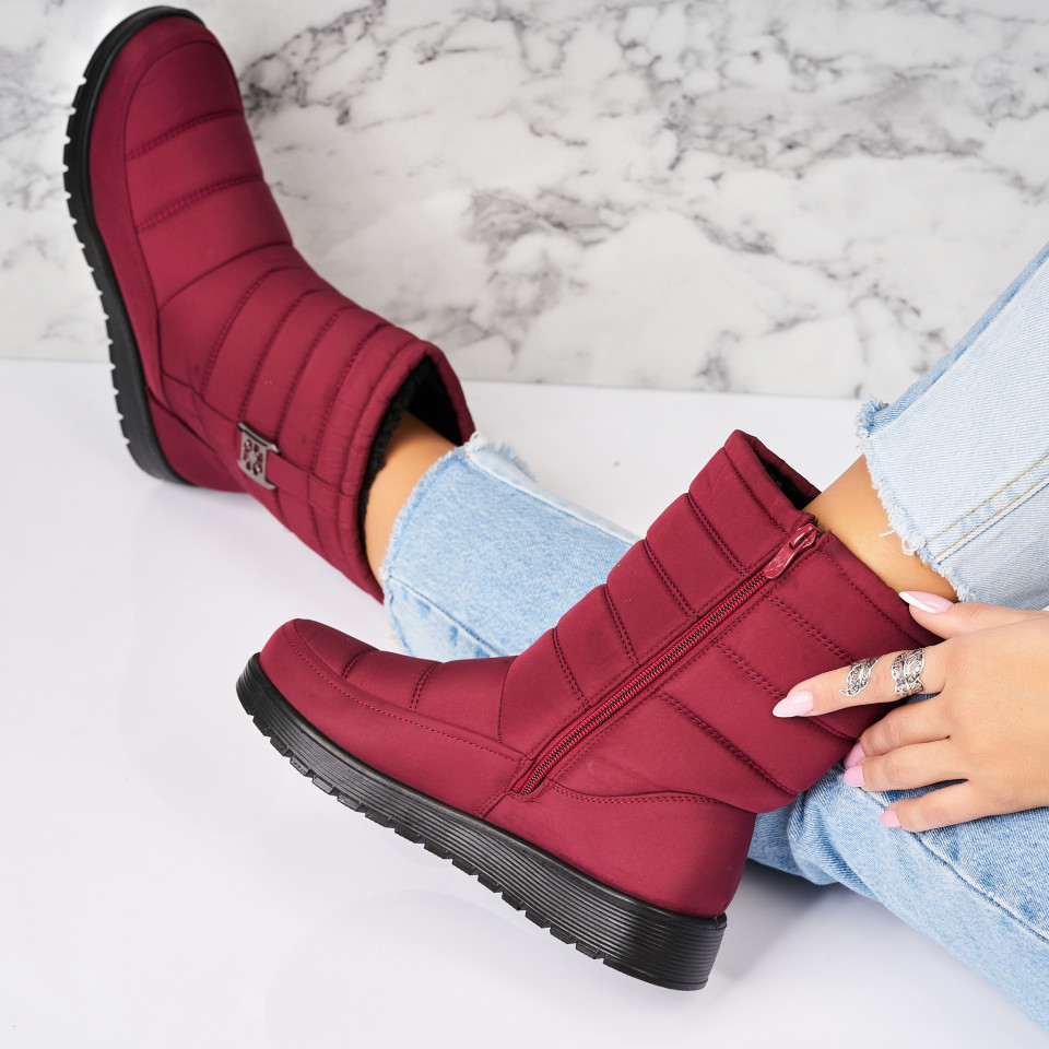 Poze Cizme Dama Imblanite Bordo din Fas Cameryn