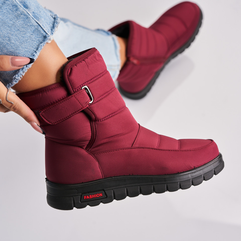 Poze Cizme Dama Imblanite Bordo din Fas Lottie