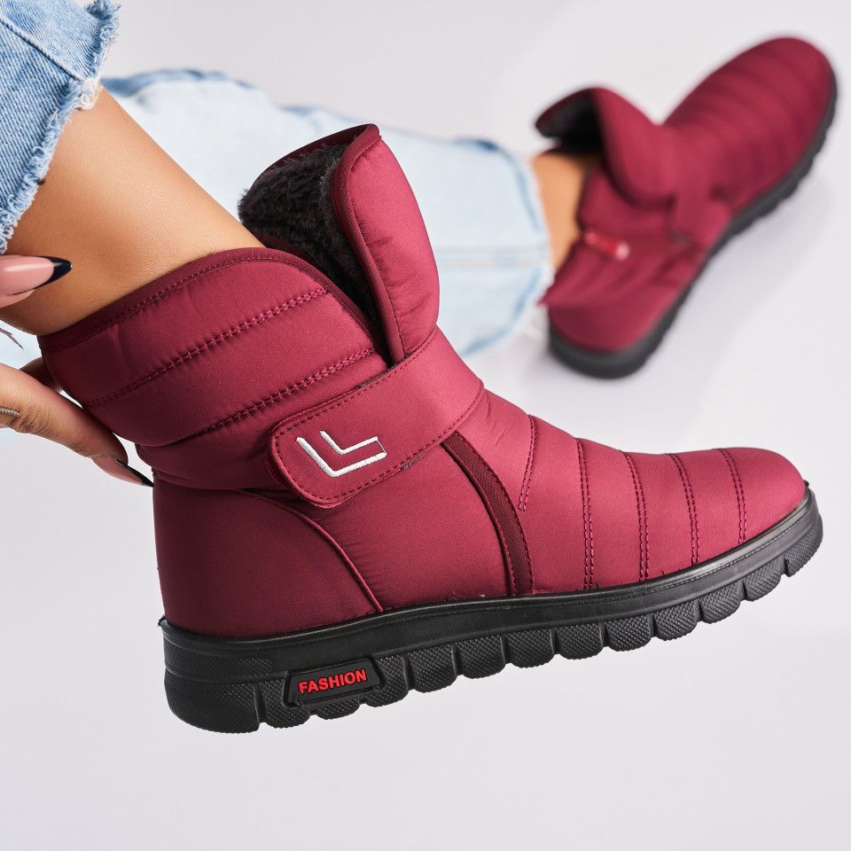 Poze Cizme Dama Imblanite Bordo din Fas Perrize