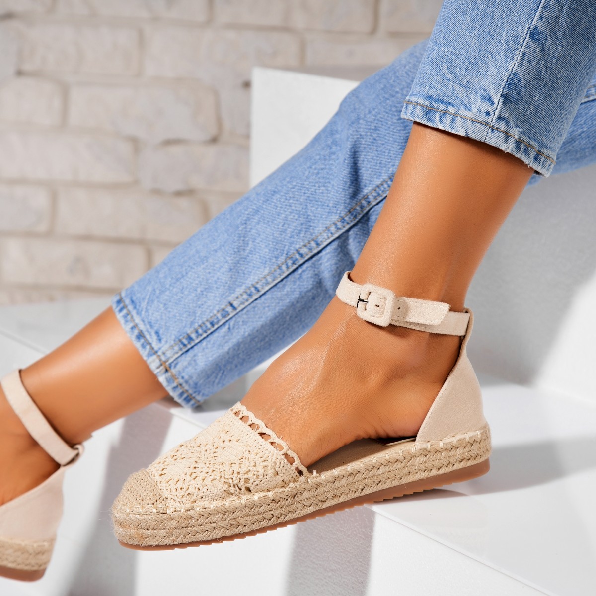 Poze Espadrile dama Bej din Textil Cataleya