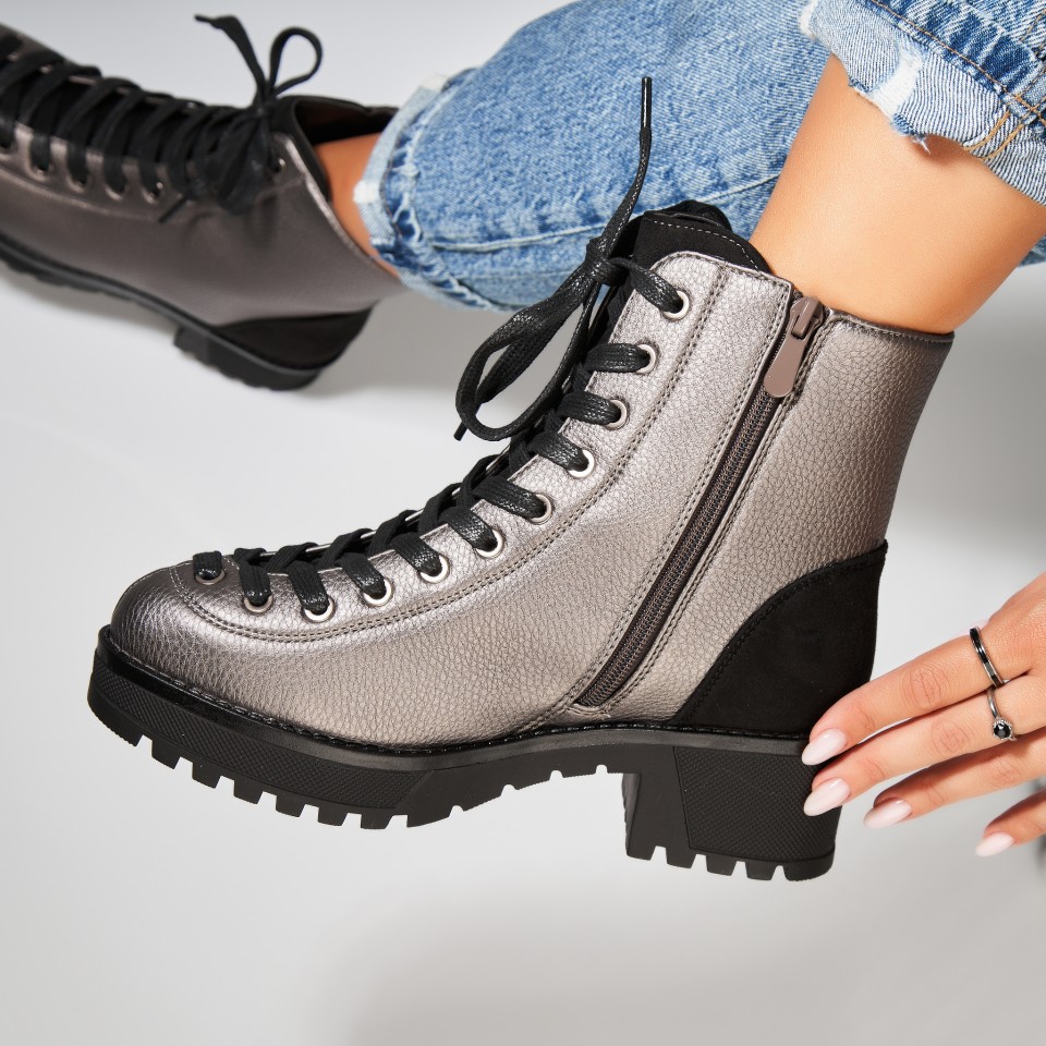 Poze Ghete Dama Imblanite Bronz din Piele Ecologica Alva