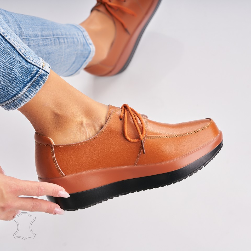 Poze Mocasini dama Piele Naturala Camel Vedi